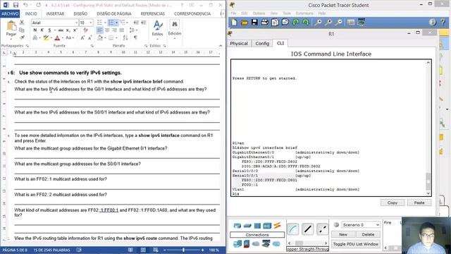 2.2.4.5 - 6.2.4.5 Lab - Configuring IPv6 Static and Default Routes смотреть онлайн