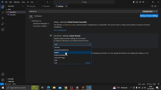 Ganti default browser live server смотреть онлайн