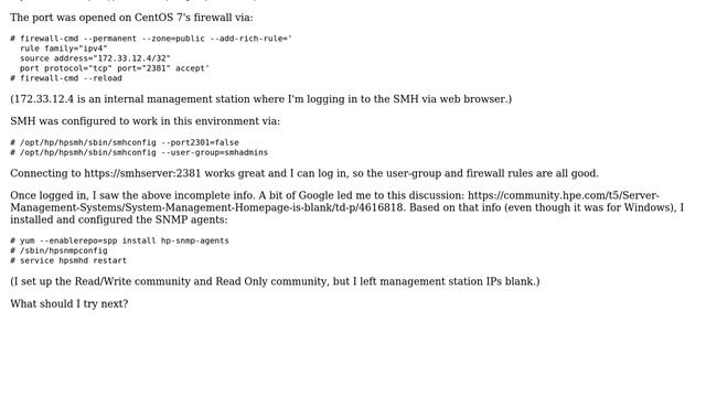 How can I get the HP System Management Homepage to display more than "No items" on Linux? смотреть онлайн