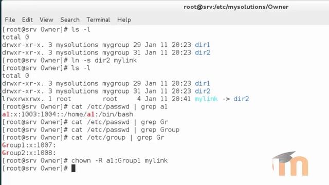 File Permissions in RHEL 7 - Part 9 ( Change Owner and Group Settings of a soft link recursively) смотреть онлайн