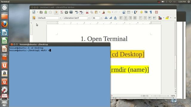 Ubuntu Tutorial (8) : How to remove a created folder on Desktop. смотреть онлайн