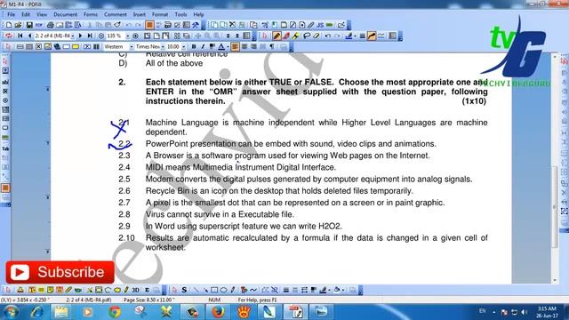 O Level Doeacc/Nielit IT Tools & Business Paper 2015 January Solve Question M1-R4 Objective Type смотреть онлайн