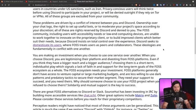 Why FOSS Projects Shouldn't Use Discord? смотреть онлайн