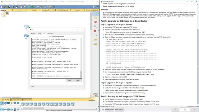 Lab 9.1.2.5 Packet Tracer - Using a TFTP Server to Upgrade a Cisco IOS Image смотреть онлайн