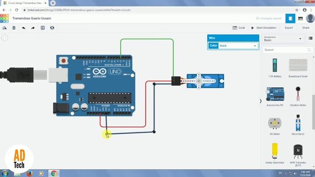 Tinkercad Circuit Tutorials [SERVO MOTOR INTERFACE] {PART 6} |HINDI| by AD Tech смотреть онлайн
