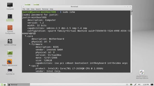 List hardware specs and model numbers on Linux Mint 13 смотреть онлайн