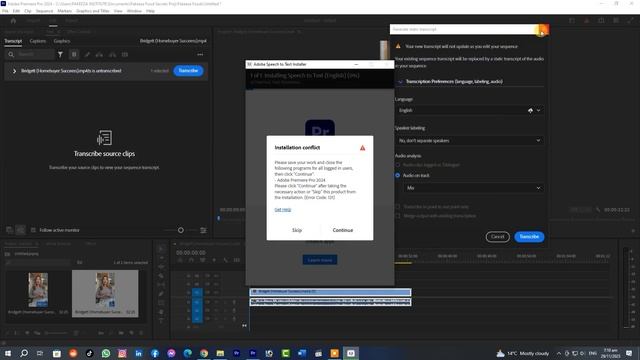 Fixed ✅ Transcribe Option not working in Adobe Premiere Pro 2024 | How to fix Transcribe issue смотреть онлайн