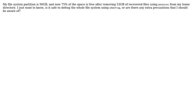 Ubuntu: Is it safe to defrag ext4 file system using e4defrag? смотреть онлайн