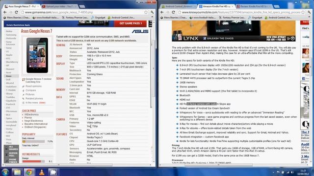 Nexus 7 vs Kindle Fire HD specs! смотреть онлайн