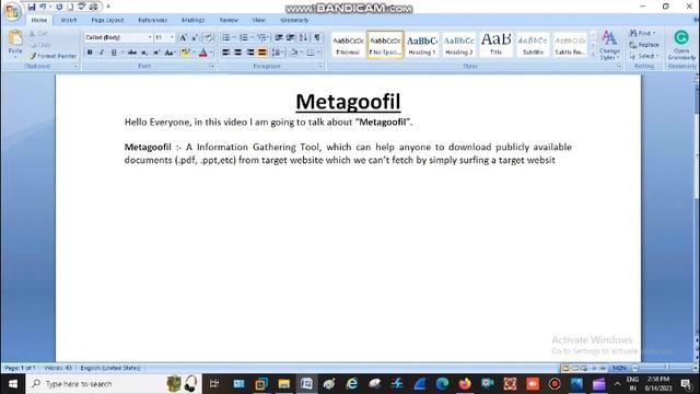 Metagoofil :- A Information Gathering Tool. смотреть онлайн