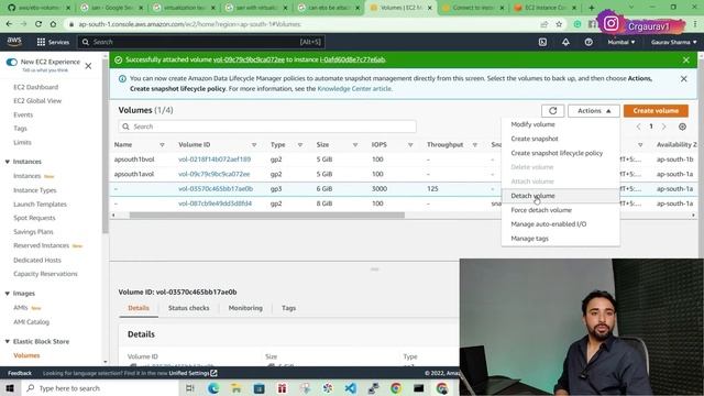 AWS Tutorials - 24 - Create First Elastic Block Storage Vol | Mount EBS in Linux | AWS Step By Step смотреть онлайн
