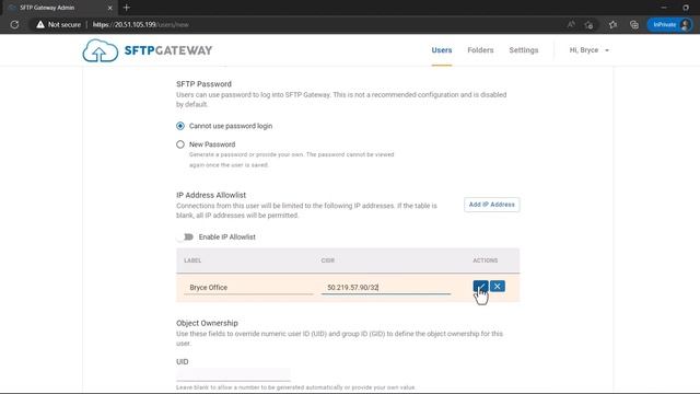 How to configure the IP allow list for a user in SFTP Gateway смотреть онлайн