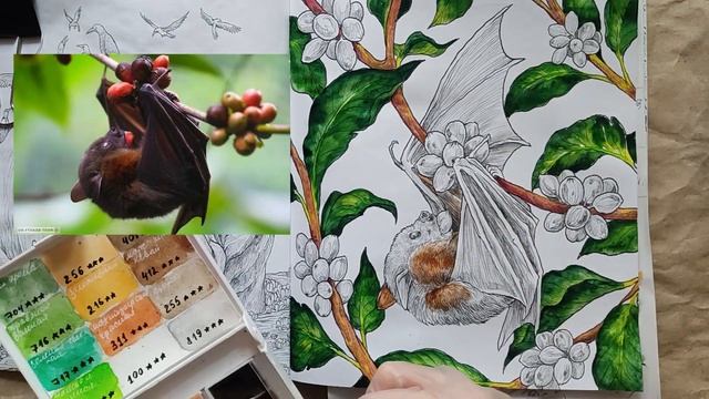 INKTOBER ❗ Coloring | День 3 | Хрупкий мир | Bat