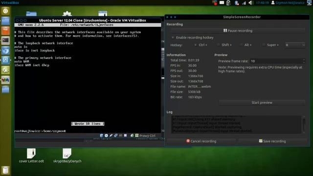 Podmiana nazw interface-ów eth0 i eth1 po adresie MAC w UBUNTU SERWER 12.04 / Linux смотреть онлайн