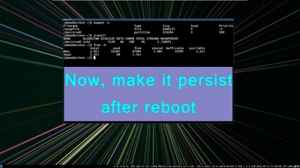 Arch Linux Enable Zram without Software or script - tutorial