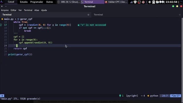 Python3 | Gerador de CPF | Programação смотреть онлайн