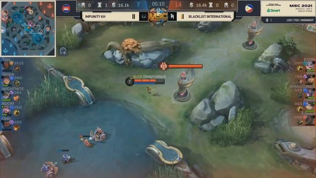 BLACKLIST INTERNATIONAL VS Impunity KH GAME 2 MSC GROUP STAGE PHASE 1 DAY 2 MOBILE LEGENDS смотреть онлайн