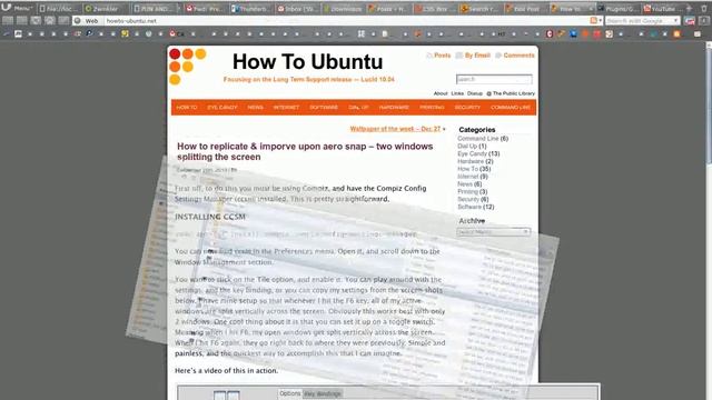 Aero Snap in Ubuntu with Compiz смотреть онлайн