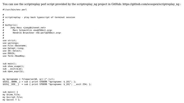 Unix & Linux: Using scriptreplay without timing file смотреть онлайн