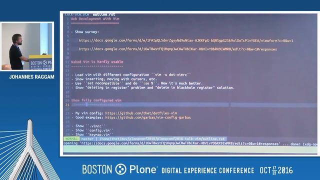 Day 3: Web Development with Vim, by Johannes Raggam смотреть онлайн