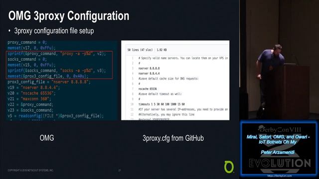 Stable 36 Mirai Satori OMG and Owari IoT Botnets Oh My Peter Arzamendi смотреть онлайн