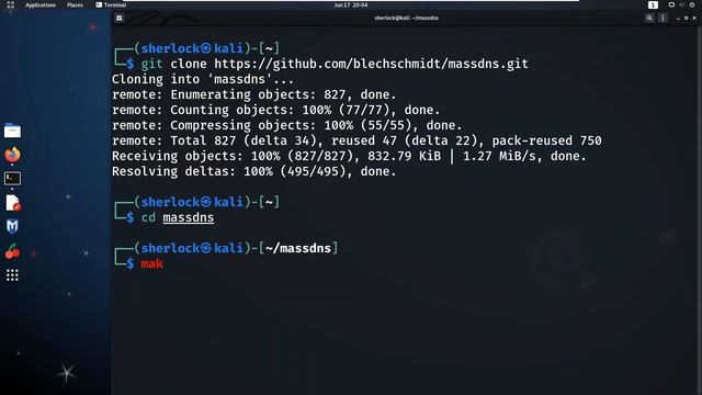 Install MassDNS on Kali Linux смотреть онлайн