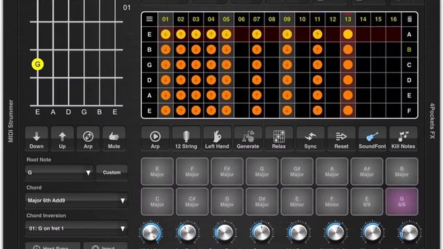 Guitar strum pattern made with Midi Strummer on iOS. смотреть онлайн