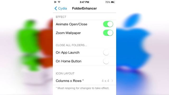 Folder Enhancer - iOS 7 Cydia Tweak - 4 Rows of 4 Icons in folders + more! - 2014 смотреть онлайн