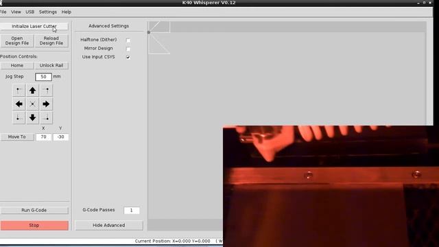 K40 Whisperer: Running Gcode смотреть онлайн
