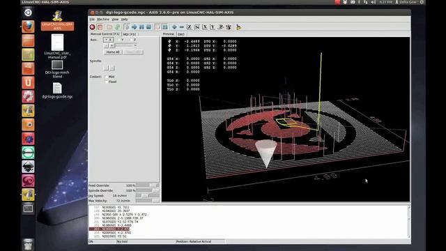 Create G-code in BlenderCAM and open using LinuxCNC (formerly EMC2) as simulator in Ubuntu 12.04LTS смотреть онлайн