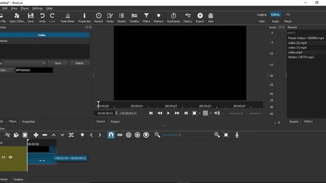 How To Add Black Screen In Shotcut