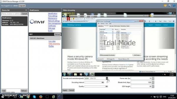Use DeskCamera with Onvif Device Manager