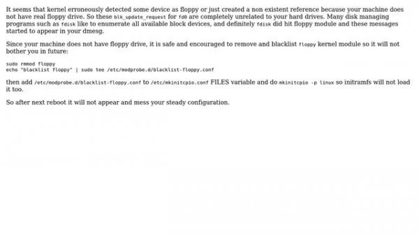 Unix & Linux: blk_update_request: I/O error, dev fd0, sector 0 (4 Solutions!!)