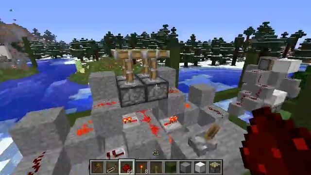 Minecraft. Вертикальная дверь 2x2. Без использования глюка. смотреть онлайн