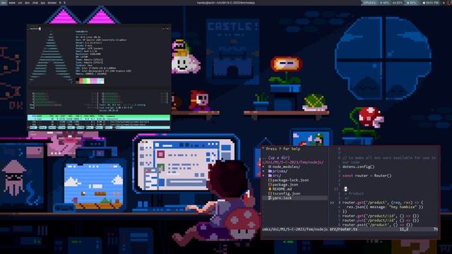 Arch Linux Animated Wallpaper ( PaperView & imagemagick ) смотреть онлайн