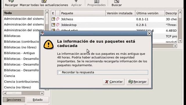 Linux - Synaptic. Importancia de recargar los paquetes disponibles desde internet. смотреть онлайн