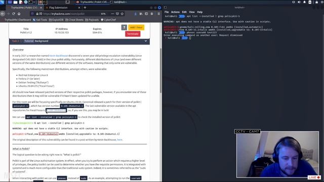 Highlight: THM: Polkit: CVE-2021-3560 'info' room смотреть онлайн