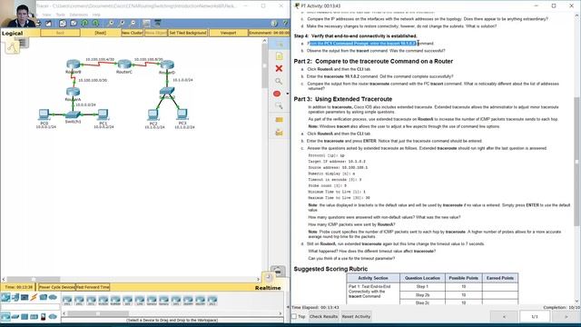 11.3.2.3 Packet Tracer - Test Connectivity with Traceroute смотреть онлайн