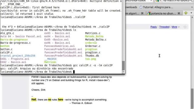 Resolvedo dificudade de complilação de programas com lib Math.h no ubuntu 10.10 смотреть онлайн