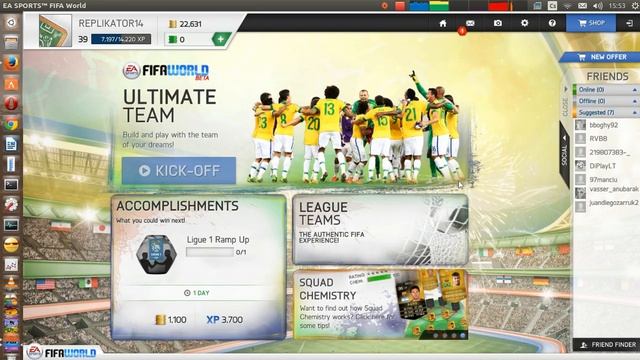 EA Sports FIFA World (game over 07/2015) running on Linux (Ubuntu 13.10) смотреть онлайн