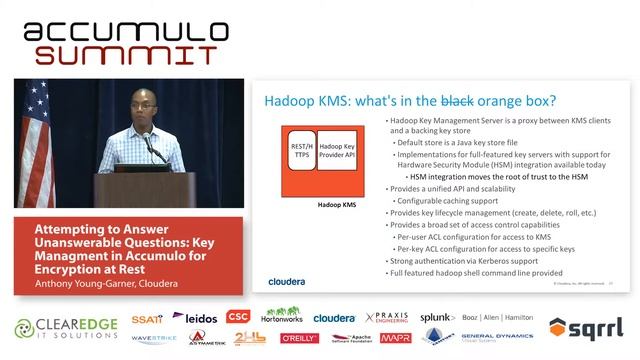 Attempting to answer unanswerable questions: Key management in Accumulo for Encryption at Rest смотреть онлайн