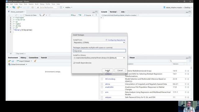 Packages and libraries in RStudio смотреть онлайн