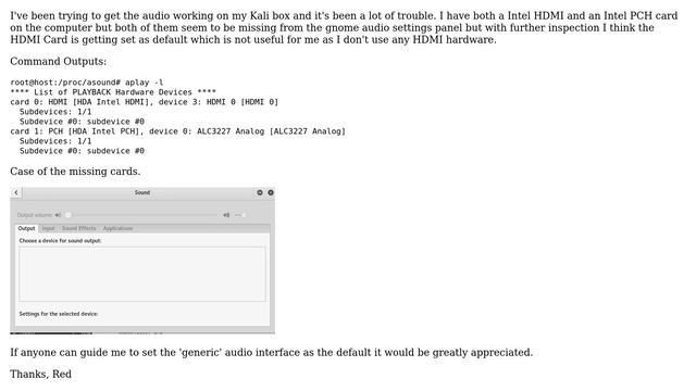 Setting a default sound card in Kali Linux смотреть онлайн