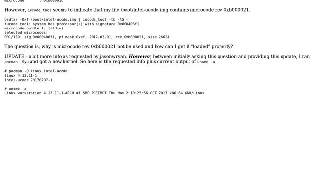 intel-ucode not updating? Firmware Bug: TSC_DEADLINE disabled due to Errata; please update... смотреть онлайн