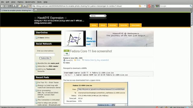blog.namran.net on compiz + fusion enabled CentOS 5.3 смотреть онлайн