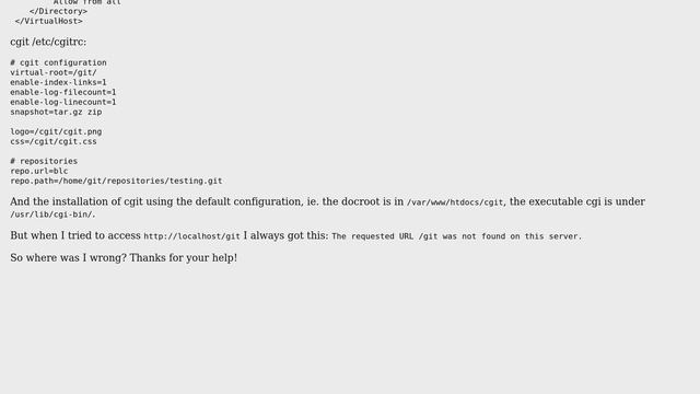 Ubuntu: How to setup cgit with apache2 in Ubuntu? смотреть онлайн
