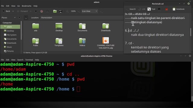 Belajar Terminal Linux #2 - Memahami perintah cd & sub perintahnya (Pendalaman Perintah cd) смотреть онлайн
