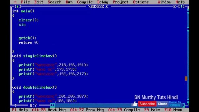 11. C Programming Tutorial in Hindi - Single Line & Double Line Boxes using ASCII Chars смотреть онлайн