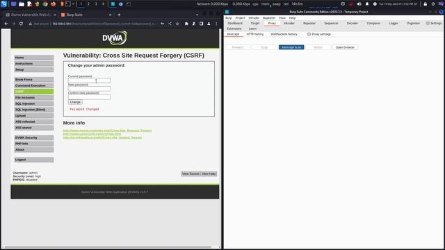 Cross Site Request Forgery (CSRF) | DVWA | Security Level : HIGH смотреть онлайн