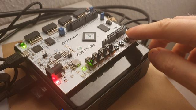 The RRISC CPU running on an FPGA board смотреть онлайн